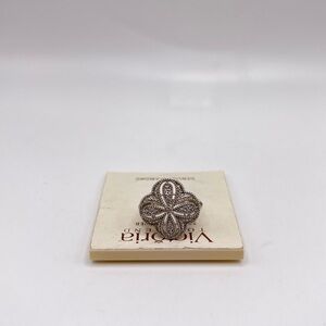 Victoria Townsend Sterling Silver Diamond Ring Size 6.5 NWT